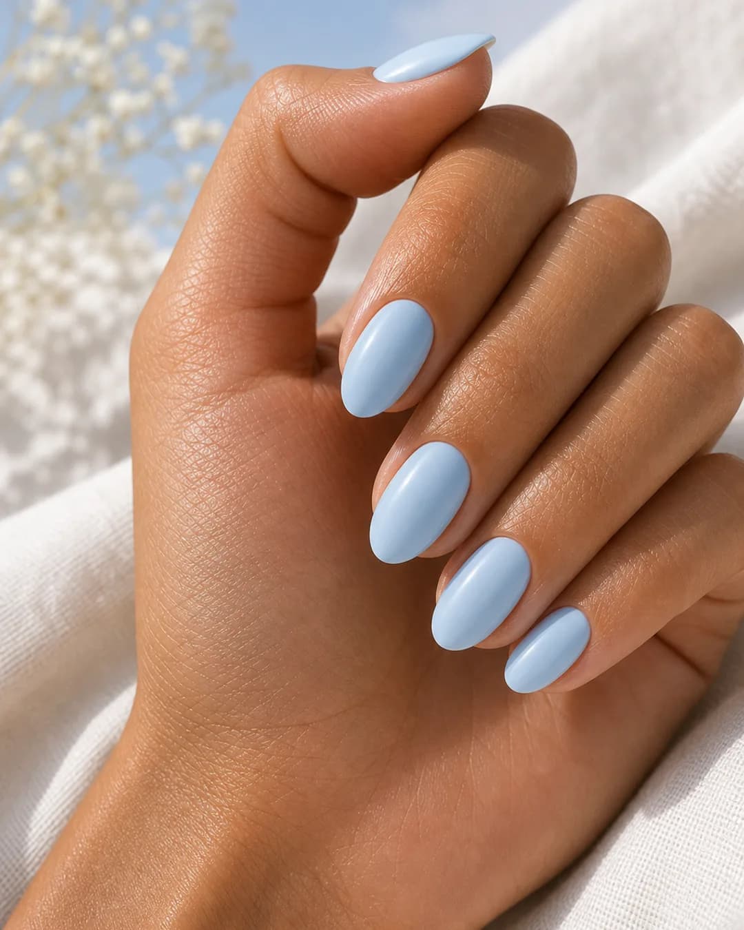 Uñas azul bebé