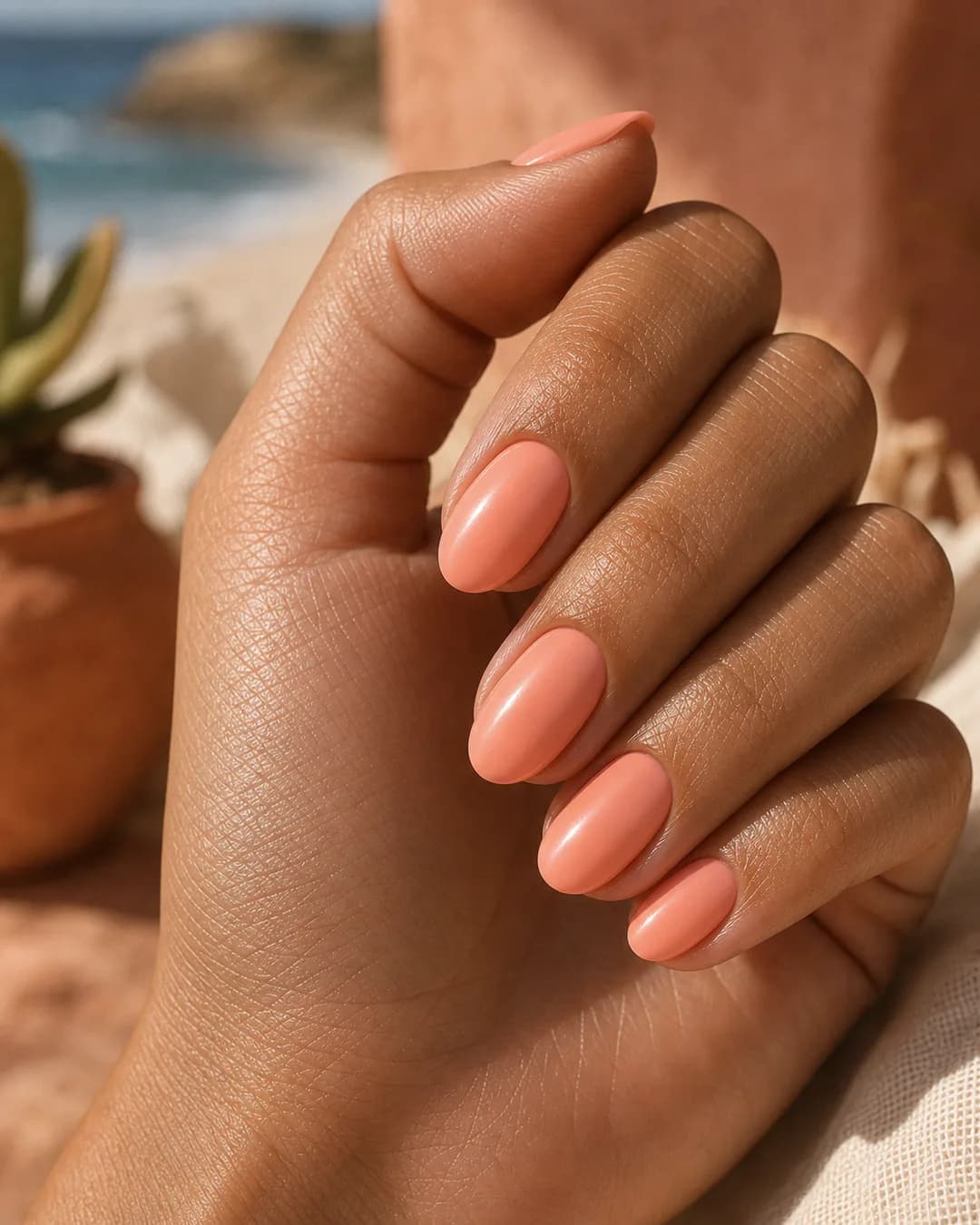 Uñas color coral