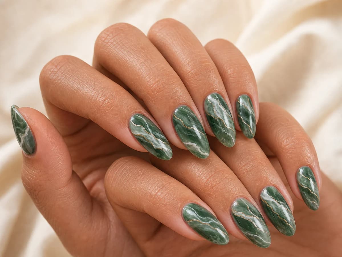 Uñas swirl mármol