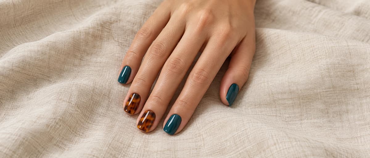 Uñas carey y turquesa