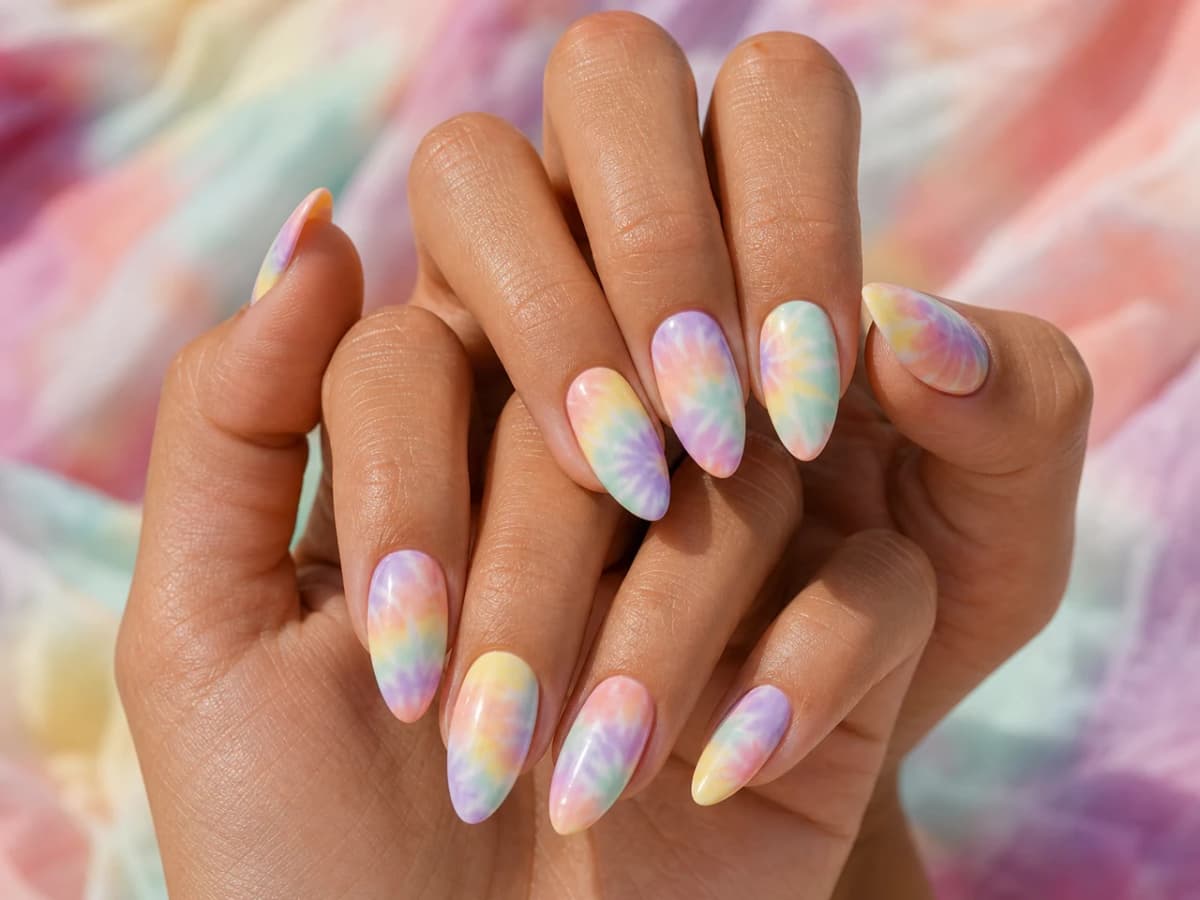 Uñas tie-dye