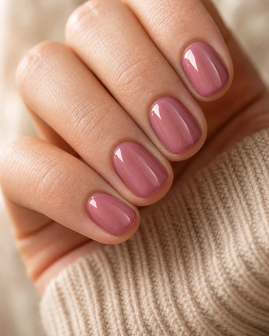 Uñas semipermanentes en rosa palo elegante de uso diario