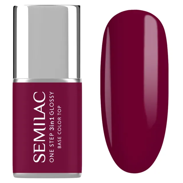Esmalte semipermanente 3 en 1 Semilac One Step Glossy S775 Plum Wine (7 ml)