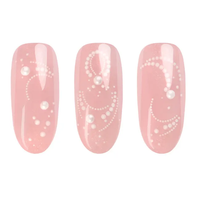 Pegatinas de uñas 3D NEONAIL 01, perlas blancas (61 pegatinas)