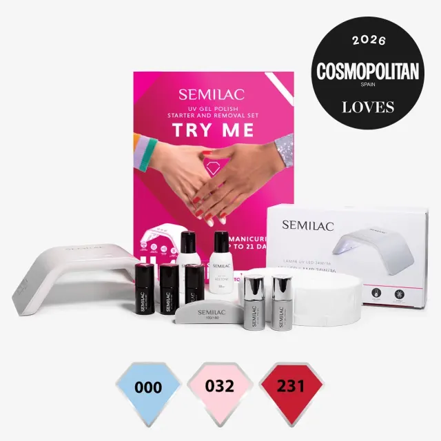 Kit de uñas semipermanente Semilac Try Me (3 colores)